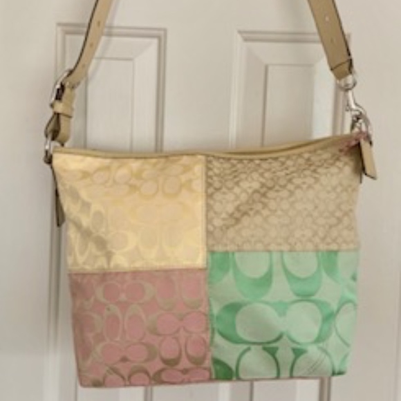coach pastel patchwork purse